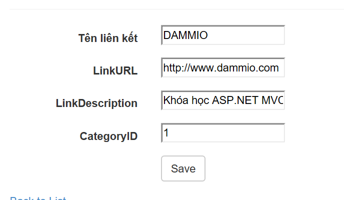 [ASP.NET MVC] Phần 8: Tìm hiểu về các phương thức Edit và View Edit