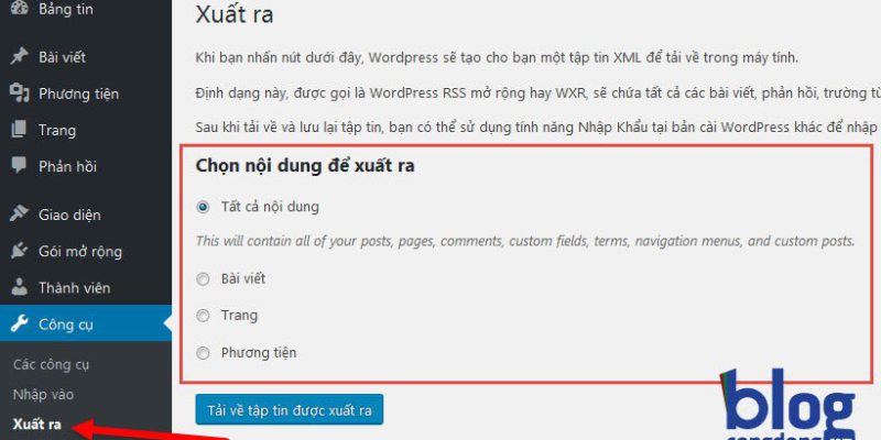 Bài 14: Hướng dẫn Xuất/Nhập (Import/Export) các dữ liệu trong WordPress