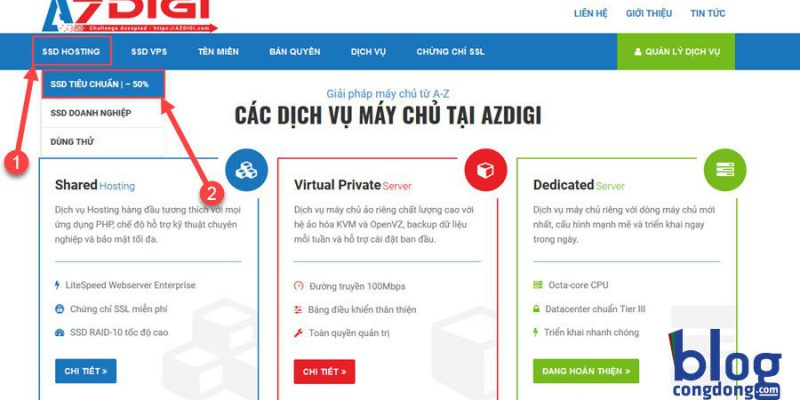Bài 23: Hướng dẫn cách mua host trên AZDIGI chi tiết từ A đến Z