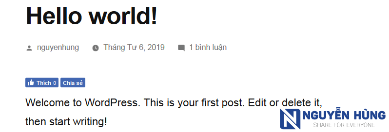 Hướng dẫn chèn nút like, share Facebook vào web WordPress