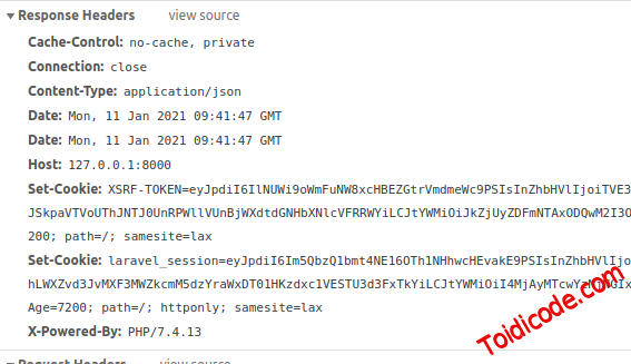 Response trong Laravel 8