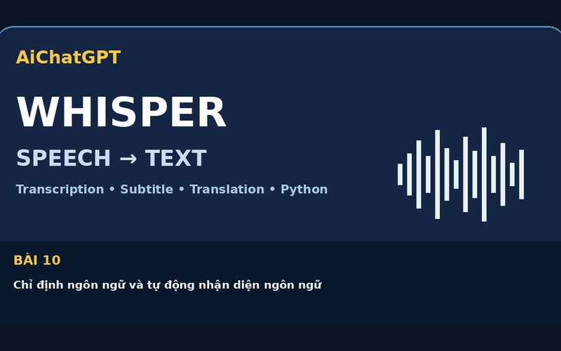 AiChatGPT Whisper bài số 10 : Chỉ định ngôn ngữ và tự động nhận diện ngôn ngữ