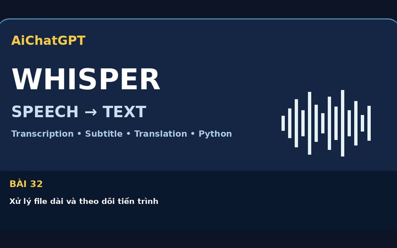 AiChatGPT Whisper bài số 32 : Xử lý file dài và theo dõi tiến trình