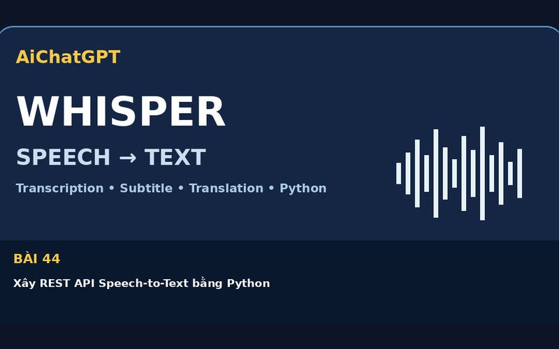 AiChatGPT Whisper bài số 44 : Xây REST API Speech-to-Text bằng Python