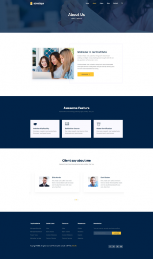 Template html5 giáo dục edustage