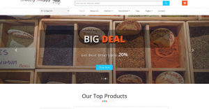 Grocery Shop bán đồ ăn pet Template html5 có script Giỏ hàng