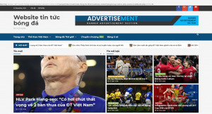 Website bóng đá tin tức làm từ WordPress